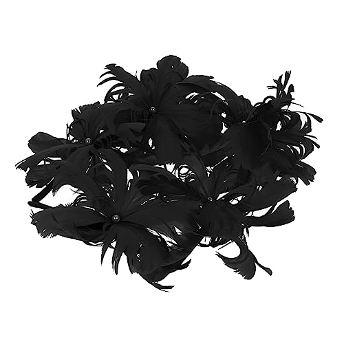 BELLIFFY Feder Blumen Stirnband Tolles -stirnband Flapper-stirnband Aus Den 1920er Jahren Karneval Feder Kopfschmuck 20er Kopfbedeckung Haarband Haarreifen Black Metall von BELLIFFY