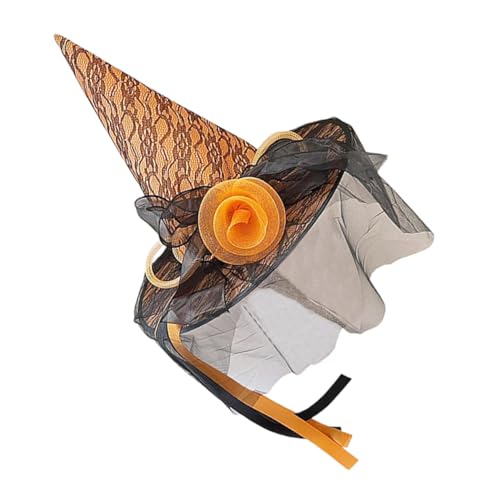 BELLIFFY Halloween Hexenhut Damen Orange mit Netzblumen Atmungsaktives Cosplay Accessoire für Party Fasching Rollenspiel und Festliche Kostüme BELLIFFY Halloween Hexenhut Damen Orange mit Netzblumen Atmungsaktives Cosplay Accessoire für Party Fasching Rollenspiel und Festliche Kostüme von BELLIFFY