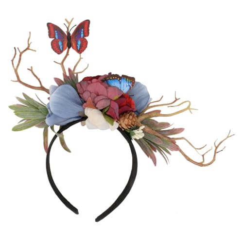 BELLIFFY Hirschgeweih Blumenkrone Haarschmuck Für Damen Blumenhaarband Im Zufälligen Stil Ideales Accessoire Für Festivals Hochzeiten Und Kostümpartys Ein Stück von BELLIFFY