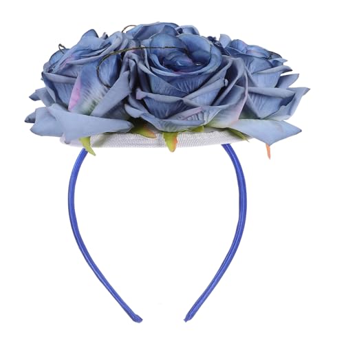 BELLIFFY Stirnband Mit Hut Und Rosen Design Haarband Für Partys Haarband Mit Rosen Design Haarschmuck Stirnband Für Frauen Stirnband Mit Rose Hut Haarband Mit Rosen Design von BELLIFFY