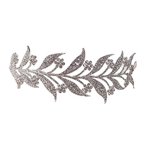 BELLIFFY Strass-Stirnband Wedding Hair Accessories brauthaatschmuck Haarschmuck für Brautjungfern Haarschmuck zur Hochzeit Hochzeits-Tiara Edelstein Krone Brautkrone Hochzeitskrone Silver von BELLIFFY