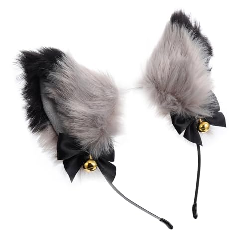 BELLIFFY üsch Katzen Und Fuchsohren Haarreif Mit Glöckchen Tierischer Kopfschmuck Für Cosplay Anime Und Karneval Ideales Accessoire Für Damen Und Herren Und von BELLIFFY