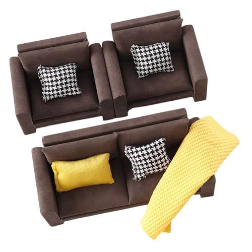 BELOWSYALER 1:12 Maßstab Couch Modell Modern Miniatur Sofa Realistische Holz Puppenhäuser Möbel für Schlafzimmer Wohnzimmer BELOWSYALER 1:12 Maßstab Couch Modell Modern Miniatur Sofa Realistische Holz Puppenhäuser Möbel für Schlafzimmer Wohnzimmer von BELOWSYALER