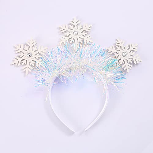 BELOWSYALER Haarreif für Erwachsene und Kinder, Neujahrsparty, glänzende Schneeflocke, Festival, Haarreif für Partyaufführungen, Unisex-Kopfschmuck, Weihnachts-Stirnbänder für Frauen, Schneeflocke, von BELOWSYALER