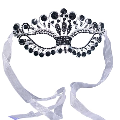 BELOWSYALER Maskerade Strass-Dekoration, Augenmaskerade, Kostüm, Brillen, Zubehör für Damen, Halloween, Hochzeit, Party von BELOWSYALER