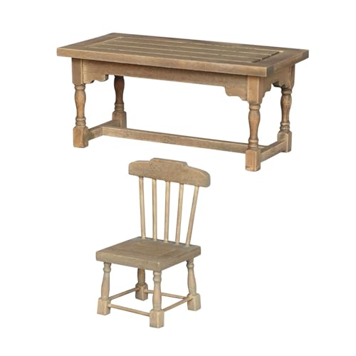 BELOWSYALER Miniatur-Puppenhäuser, Esstisch und Stühle für Puppenhäuser im Maßstab 1:12, Dekoration, Rollenspiel-Zubehör BELOWSYALER Miniatur-Puppenhäuser, Esstisch und Stühle für Puppenhäuser im Maßstab 1:12, Dekoration, Rollenspiel-Zubehör von BELOWSYALER