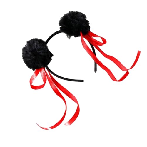 BELOWSYALER Necha Brötchen-Stirnband, einfach zu stylen, mit weichen Pompons, traditioneller chinesischer Filmfigur, Kopfschmuck für Cosplay von BELOWSYALER