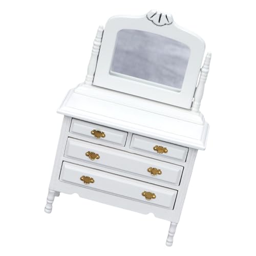 BELOWSYALER Puppenhäuser aus Holz im Maßstab 1:12, Kommode, Schminktisch, Miniatur-Puppenmöbel für Badezimmerzubehör und Rollenspiele BELOWSYALER Puppenhäuser aus Holz im Maßstab 1:12, Kommode, Schminktisch, Miniatur-Puppenmöbel für Badezimmerzubehör und Rollenspiele von BELOWSYALER