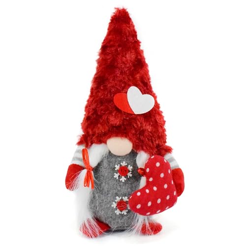 BELOWSYALER Valentines Day Gnomes Plushes Dolls Handmade Face Less Dolls Decorations Hat For Living Room von BELOWSYALER