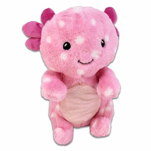 BEMIRO Axolotl Kuscheltier – Ca. 27 cm Groß, Kuschelig Weich, Gestickte Kawaii Augen, Füllmaterial Aus 100% Recycelten Plastikflaschen (Rosa) von BEMIRO