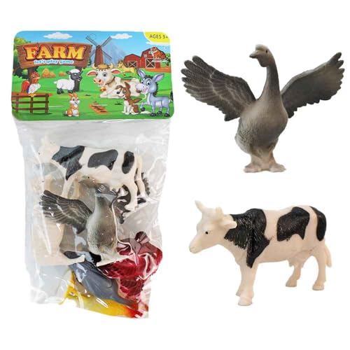 BEMIRO Bauernhof-Tiere Spielzeug – 6er-Set an Karte – ca. 5–10 cm – Figuren wie Kuh, Schaf, Hahn – Zufallsauswahl – ab 3 Jahren – Lernspielzeug & Sammelfiguren für Kinder BEMIRO Bauernhof-Tiere Spielzeug – 6er-Set an Karte – ca. 5–10 cm – Figuren wie Kuh, Schaf, Hahn – Zufallsauswahl – ab 3 Jahren – Lernspielzeug & Sammelfiguren für Kinder von BEMIRO