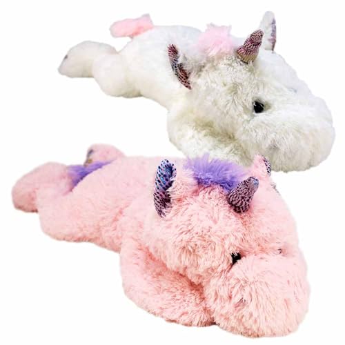 BEMIRO Einhorn Kuscheltier – 62 cm – Kuschelig weich mit Glitzerhorn & Ohren – Plüschtier mit schwarzen Kunststoffaugen (Set) von BEMIRO