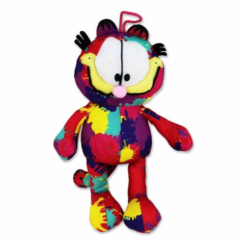 BEMIRO Garfield Plüschtier 20 cm – Bunt, mit Patch-Motiv, kuschelig weich, mit Schlaufe, Original Lizenzartikel von BEMIRO