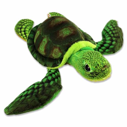 BEMIRO Grüne Schildkröte Kuscheltier - ca. 25 cm - realistisches Aussehen - flauschig weich von BEMIRO