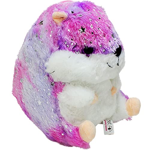 BEMIRO Hamster Stofftier mit Sternchen - lila - ca. 25 cm, Hamster Kuscheltier, flauschig weich, Kuscheltier Hamster, Meerschweinchen Kuscheltier, Plüschtier Hamster von BEMIRO