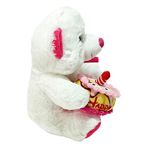 BEMIRO Happy Birthday Teddy mit Torte und Kerze - 20 cm von BEMIRO