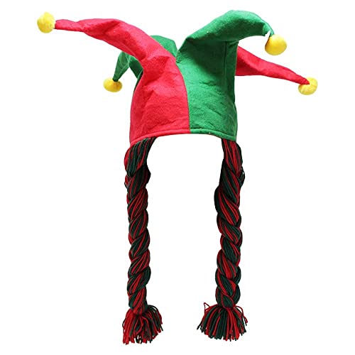 BEMIRO Narrenkappe aus Filz mit Zöpfen - ca. 70 cm, Narrenkappe Mittelalter, Clown Hut BEMIRO Narrenkappe aus Filz mit Zöpfen - ca. 70 cm, Narrenkappe Mittelalter, Clown Hut von BEMIRO