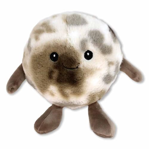 BEMIRO Planet Kuscheltier – Sonnensystem Plüsch Mit Kawaii Gesicht, Ca. 18 cm Durchmesser, Kuschelig Weich (Mond) von BEMIRO