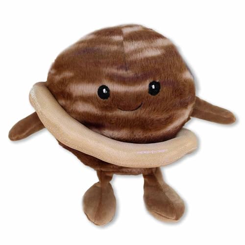 BEMIRO Planet Kuscheltier – Sonnensystem Plüsch Mit Kawaii Gesicht, Ca. 18 cm Durchmesser, Kuschelig Weich (Saturn) von BEMIRO