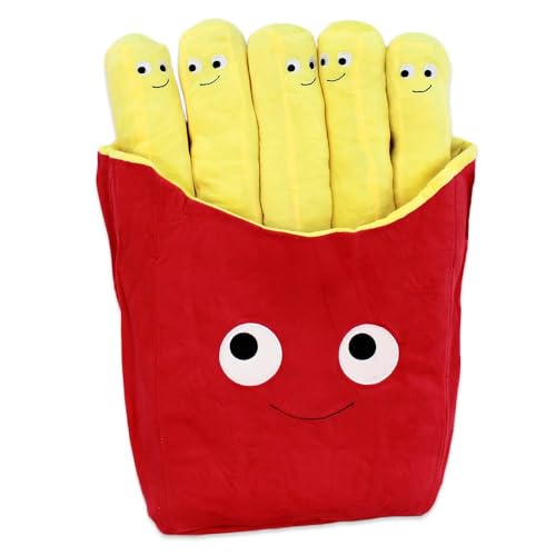 BEMIRO Pommes Kuscheltier – Ca. 48 cm Groß, 100% Polyester, Mit Niedlichen Gesichtern, Kuschelig Weich XXL von BEMIRO