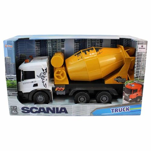 BEMIRO Scania Betonmischer XXL, 52 cm, mit Kurbel-Funktion, Licht & Sound, Rückzug-Funktion, Lizenziertes Baustellenfahrzeug BEMIRO Scania Betonmischer XXL, 52 cm, mit Kurbel-Funktion, Licht & Sound, Rückzug-Funktion, Lizenziertes Baustellenfahrzeug von BEMIRO