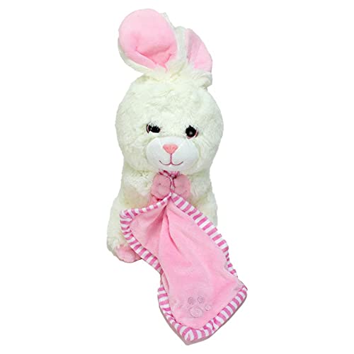 BEMIRO Schlaf Kuscheltier Baby Hase mit Schlafdecke - ca. 25 cm, Kuscheltier Hase, Plüschtier Hase, Stofftier Hase, Hase Kuscheltier klein, Hase Kuscheltiere von BEMIRO