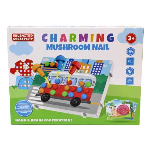 BEMIRO Steckspiel mit Pilz-Stöpseln, 35-teilig, Lernspielzeug für Kinder ab 3 Jahren, Motorik-Förderung mit Farbverläufen BEMIRO Steckspiel mit Pilz-Stöpseln, 35-teilig, Lernspielzeug für Kinder ab 3 Jahren, Motorik-Förderung mit Farbverläufen von BEMIRO