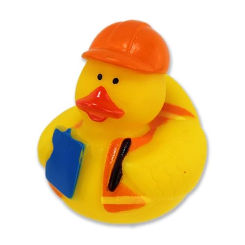 Badeente Bauarbeiter – Ca. 5 cm Groß, 4 Niedliche Motive Wählbar, Liebevoll Gestaltet, Für Badeenten-Fans (Brett) von BEMIRO