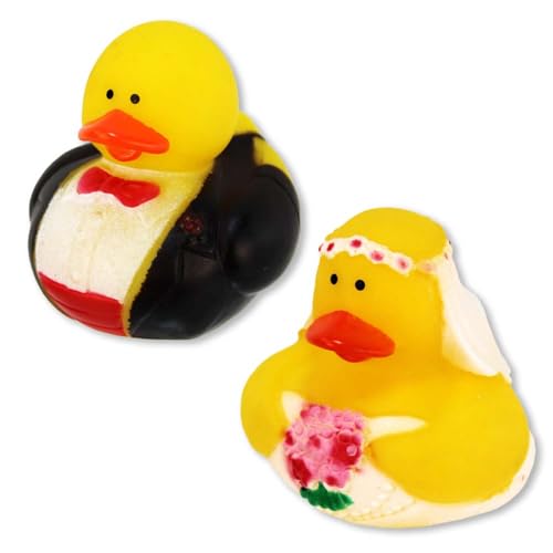 Badeente Hochzeitspaar – Braut & Bräutigam Enthalten, Ca. 5 cm Groß, Niedliche Motive (Set) von BEMIRO