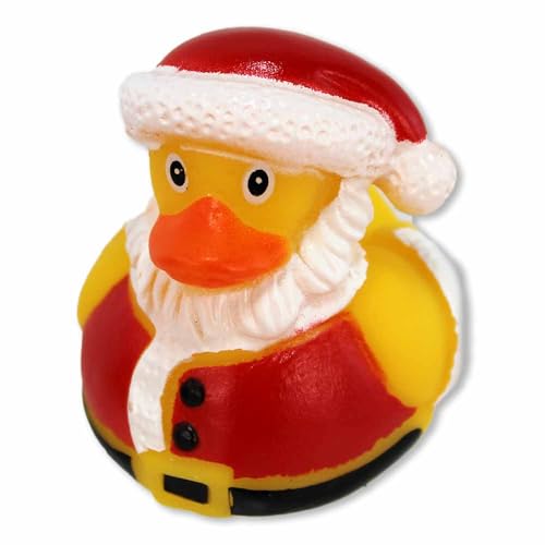 Badeente Weihnachtsmann – Ca. 5 cm Groß, Niedliches Motiv, Aus Vinyl, Tolle Geschenkidee von BEMIRO