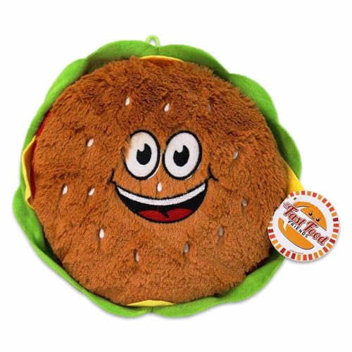 Burger Plüsch mit Smiley Gesicht - ca. 28 cm von BEMIRO