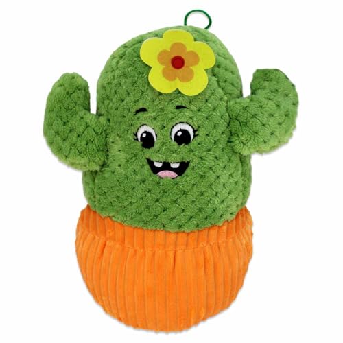 Cactus Kuscheltier – 30 cm, Flauschig Weich, Im Bunten Topf, Mit Schlaufe zum Aufhängen, Füllmaterial Aus 100% Recycelten Plastikflaschen (Dunkelgrün) von BEMIRO