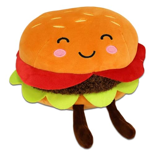 Essen Kuscheltier – Hochwertig Verarbeitet, Mit Gestickten Gesichtern, Kuschelig Weich, Ca. 23-33 cm (Burger Kuscheltier) von BEMIRO