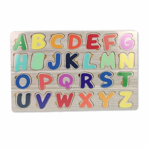 Holzpuzzle für Kleinkinder – Wählbar mit Zahlen oder Buchstaben, FSC-Zertifiziert, ab 24 Monaten, spielerisch Lernen (Buchstaben) von BEMIRO