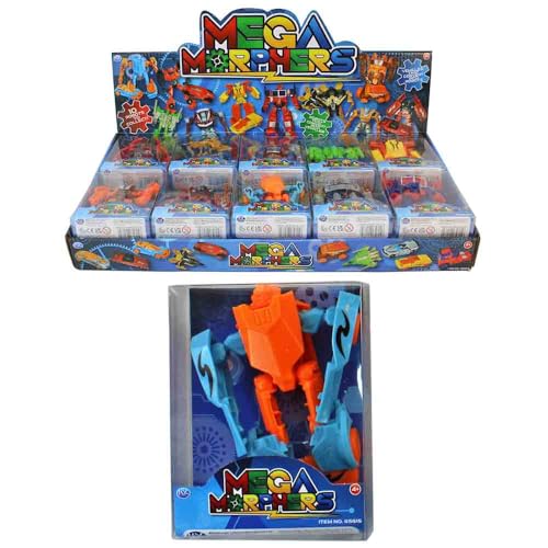 Mega Morphers Mini Roboter – 10 Verschiedene Motive – ca. 10 cm groß – mit Verwandlungsfunktion – 20 Stück im Display – Sammelfiguren für Kinder & Fans – Spielspaß zum Tauschen & Sammeln Mega Morphers Mini Roboter – 10 Verschiedene Motive – ca. 10 cm groß – mit Verwandlungsfunktion – 20 Stück im Display – Sammelfiguren für Kinder & Fans – Spielspaß zum Tauschen & Sammeln von BEMIRO
