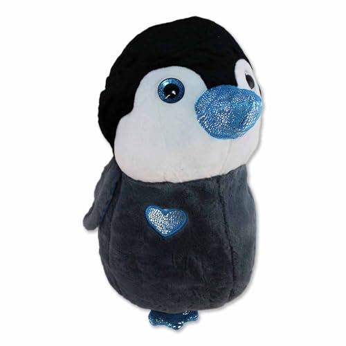 Pinguin Kuscheltier 50 cm – Kuschelig weich, mit glitzernden Elementen, Schlaufe zum Anhängen, glitzernde Kunststoffaugen (Blau) von BEMIRO