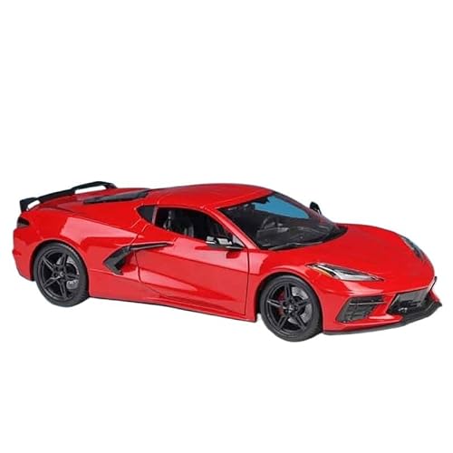 BEPHON 1:18 simuliertes Legierungs-Auto-Modell, simulierte Innentür, kann geöffnet werden, Metall-Modell-Spielzeugautos (2020 Corvette Stingray Coupe Rot) von BEPHON