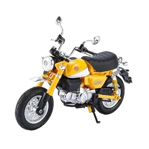 BEPHON Funktionelle Federung Motorrad Spielzeug für Mo&NK&EY 125 1:12 Legierung Sport Motorrad Modell Druckguss Straße Rennen Motorrad Modell Simulation Sound Licht Spielzeug Geschenk (Gelb) von BEPHON