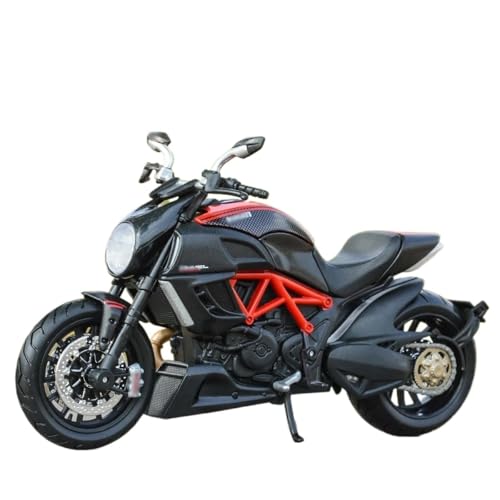 BEPHON Pull Back Spielzeug Motorrad mit Sound und Licht Spielzeug für Diavel 1:12 Carbon Rot Druckguss Fahrzeuge Sammlerstück Hobbys Motorrad Modell Spielzeug Sammler Motorrad Modle mit Display von BEPHON