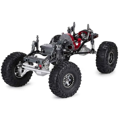 BEPHON Stoßdämpfendes Roboter-Tank-Chassis für 1/10 RC Crawler SCX10 Off-Road-Truck, 1:10 RC Crawler Rahmen, Ganzmetall-Chassis-Kit mit Portalachse, Carbon-Schiene von BEPHON