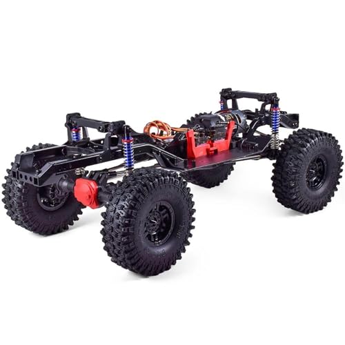 BEPHON Stoßdämpfendes Roboter-Tank-Chassis für SCX10 II 90046 90047 1/10 RC Auto, ferngesteuertes Auto, 313 mm, 2-Gang-Getriebe-Chassis-Rahmen (mit Reifen) von BEPHON