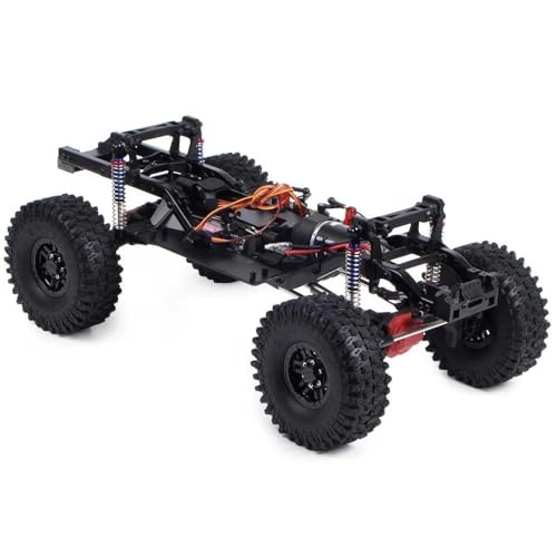 BEPHON Stoßdämpfendes Roboter-Tank-Chassis für TRX4 1/10 RC Crawler Upgrade 313 mm Radstand Chassis mit Differentialverriegelung Portalachsgetriebe (Fahrgestell mit Rädern) von BEPHON