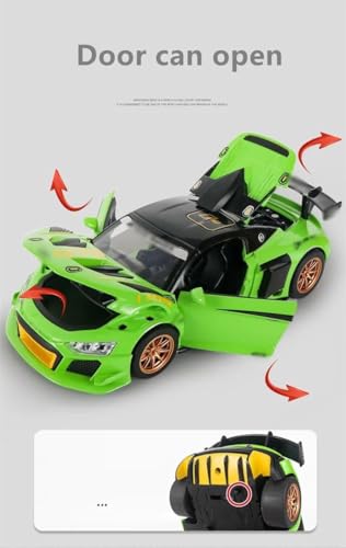 For Au&di R8 GT2 1:24 Alloy Track Racing Car Model Diecast Metal Toy Sports Car Model Simulation Sound and Light Collection Gift Model Toy Auto(White) von BEPHON