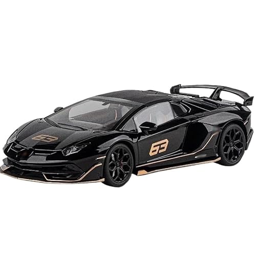 For Aventadors SVJ 63 1/18 Alloy Racing Car Model Diecast Metal Toy Sports Car Model Collection Sound and Light Simulation Model Model Toy Car Car (Schwarz) von BEPHON