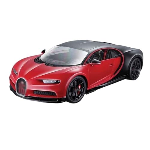 Für Bu&ga&tt&i 1:18 simulierte Legierungs-Auto-Modell-Ornamente simulierte Innentür kann geöffnet werden, Metall-Modell-Spielzeugautos (Chiron Sport, Rot und Schwarz) von BEPHON