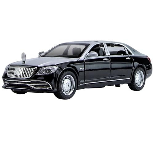 Für S650 1:32 Limousine Fahrzeuge Legierung Auto Modell Stück Diecast Metall Spielzeug Geschenke Modell Spielzeugauto(Black-Silver) von BEPHON