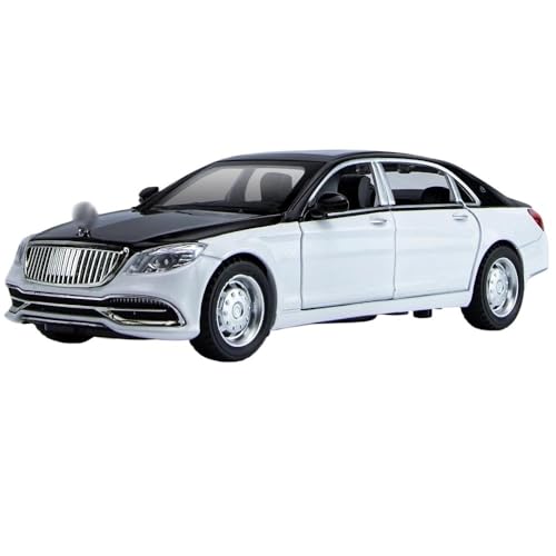 Für S650 1:32 Limousine Fahrzeuge Legierung Auto Modell Stück Diecast Metall Spielzeug Geschenke Modell Spielzeugauto(Black-white) von BEPHON