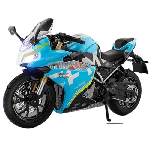 sport motorrad rennen modell Für CF&MO&TO 250SR 1:12 Frühling Motorrad Diecast Legierung Auto Modell für Spielzeugfahrzeuge Sound und Licht(Blue) von BEPHON