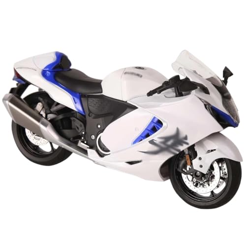 sport motorrad rennen modell Für Su&zu&ki für Hayabusa GSX-1300R 1/9 Spielzeug Motorrad Rennen Modell Diecast Miniatur Große Größe Beleuchtete Sammlung Geschenk(Weiß) von BEPHON