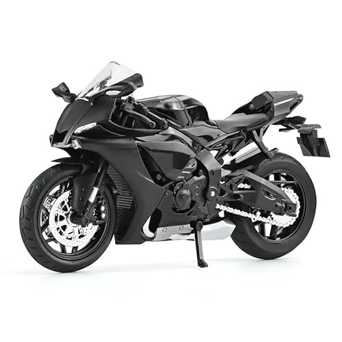 sport motorrad rennen modell Für YZF-R1 1:12 Legierung Diecast Motorrad Modell Fahrzeug Sammlung Sound und Licht Off Road Autocycle Spielzeug Auto Geschenk(Black) von BEPHON